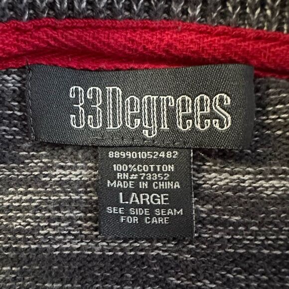 Mens 33 Degrees Gray Tones 1/4 Zip Sweater w/Raglan Sleeves. Large EUC. - Picture 5 of 6